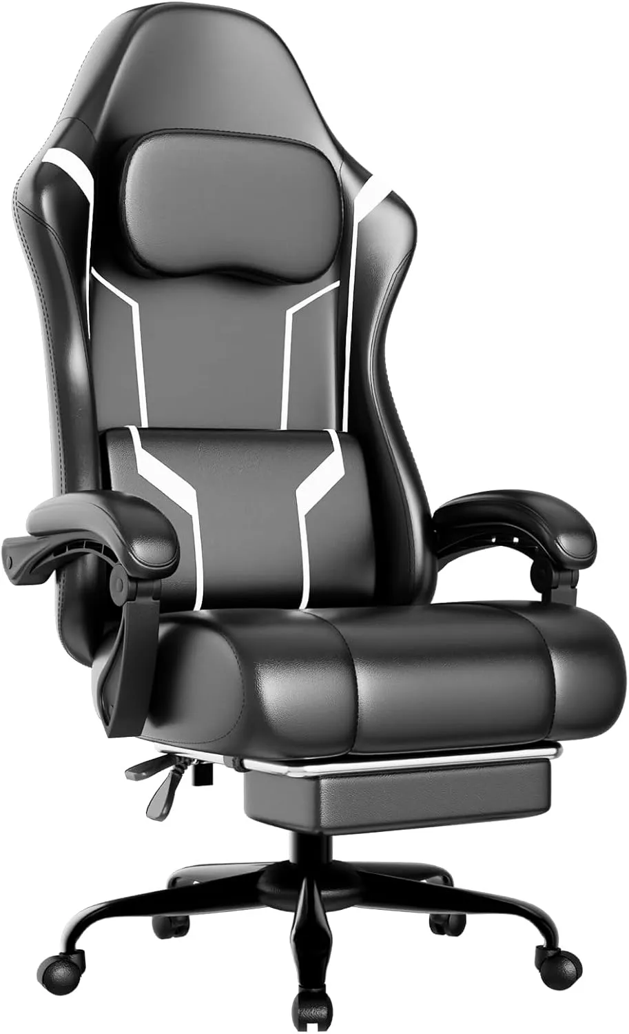 Ergonomic Gaming Chair, Video Game Chair with Pocket Spring Cushion and Footrest